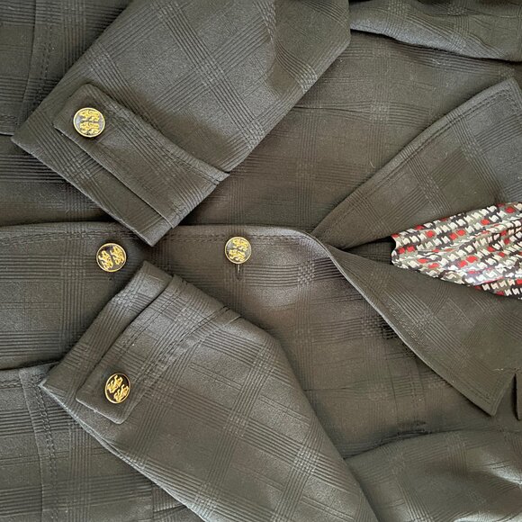 70's Navy Blue Textured Sport Coat - Picture 5 of 6